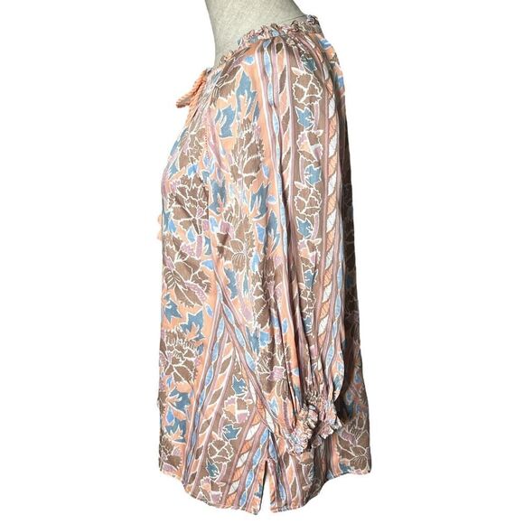 Omika Top Medium Tunic Boho Blouse Shirt Floral Pastel Viscose India Gypsy - Picture 2 of 5